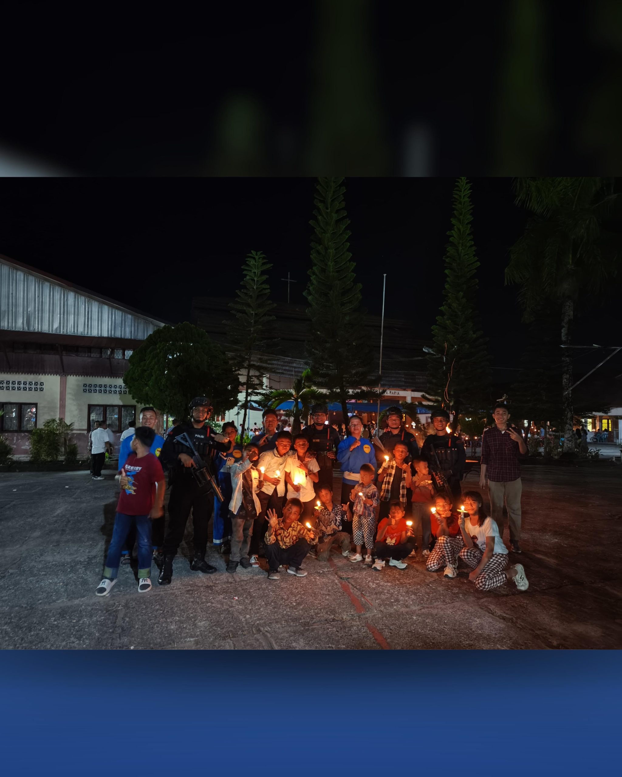 Brimob Siaga Amankan Malam Paskah di Gunungsitoli, Patroli Humanis Jaga Kamtibmas Tetap Kondusif