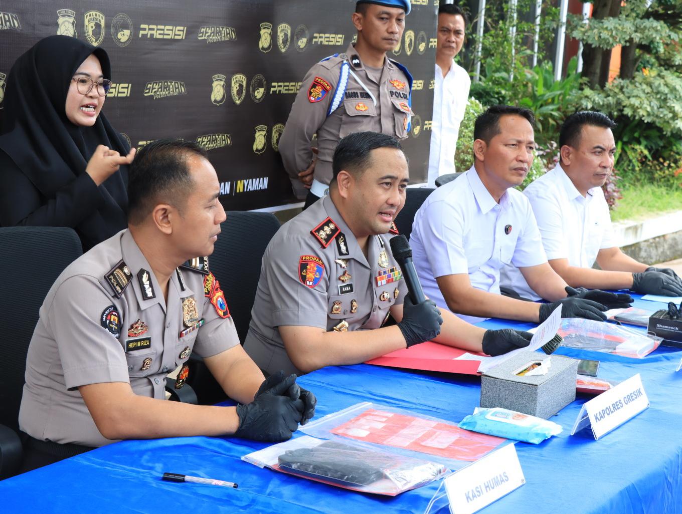 Polres Gresik Bongkar Jaringan Sabu Madura–Gresik–Bawean, Enam Tersangka Diamankan
