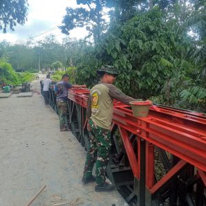 Kodim 0207/Simalungun Bersama Yonzipur I/DD Rampungkan Jembatan Modular di Dolok Maraja Kab. Simalungun