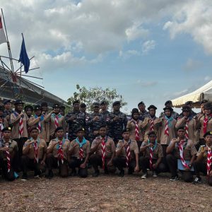 Membentuk Generasi Muda Berwawasan Bahari, Danlanal Bintan Pimpin Upacara Pengukuhan Calon Anggota Saka Bahari