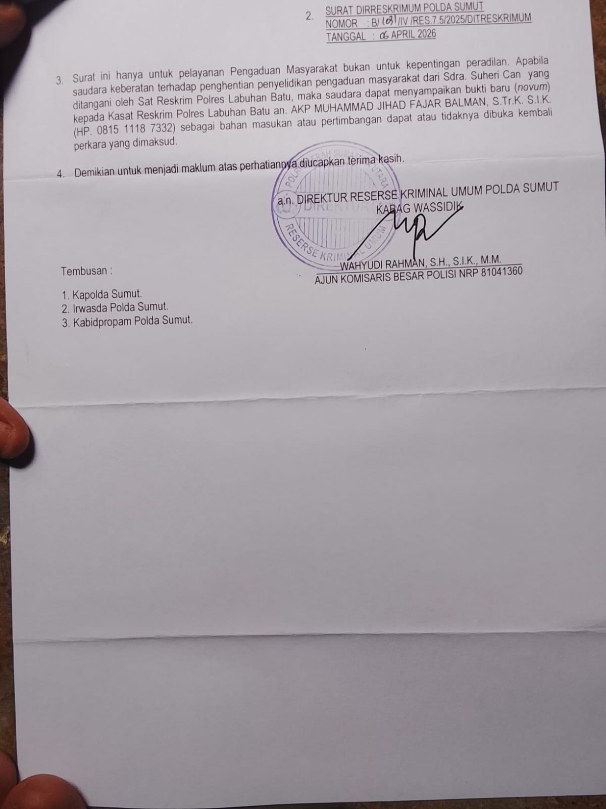 Gempar! Proses Pengawasan Polda Sumut Dinilai Cacat Prosedur, Data di Surat Resmi Tidak Sesuai Fakta