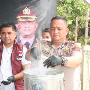 Polres Batu Bara Press Rilis Ungkap Kasus Narkoba dan Musnahkan 1.210,07 gram Narkotika