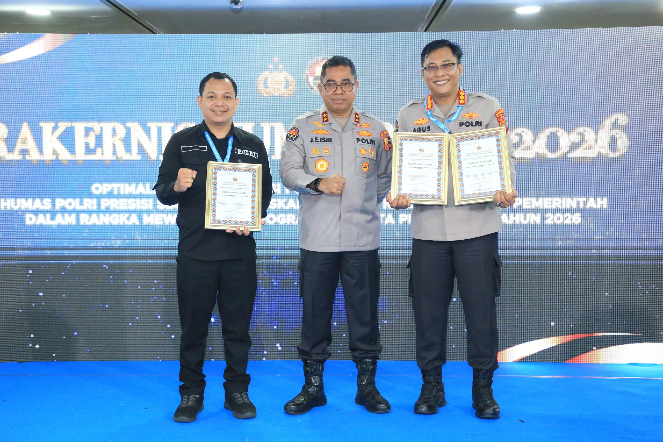 Rakernis Humas Polri 2026 : Bid Humas Polda Babel Raih 3 Penghargaan Dari Divisi Humas Polri