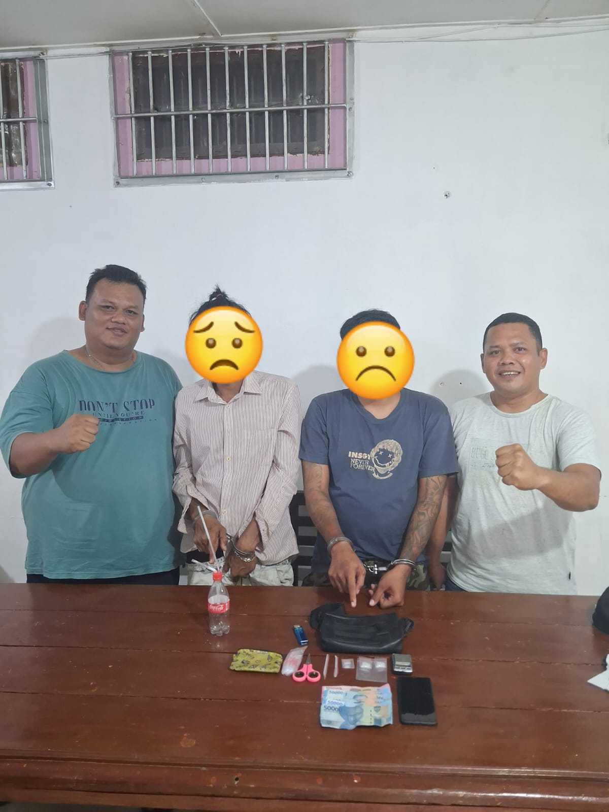 Polsek Bandar Huluan Berhasil Grebek Rumah Kosong, Dua Tersangka Penyalahguna Sabu Diringkus Beserta 2,69 Gram Barang Bukti