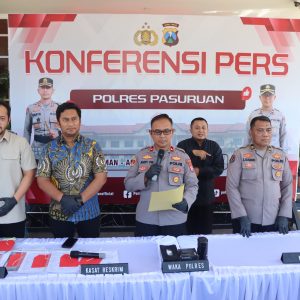 Polres Pasuruan Amankan 5 Tersangka Kasus Tambang Andesit Ilegal di Purwosari