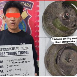 Sat Reskrim Polres Tebing Tinggi Tangkap Pelaku Pencuri Tabung Gas Milik Rumah Makan