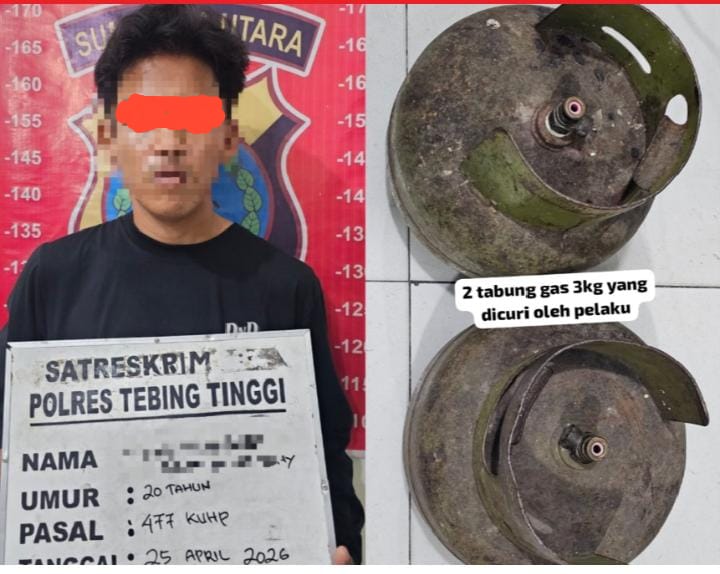 Sat Reskrim Polres Tebing Tinggi Tangkap Pelaku Pencuri Tabung Gas Milik Rumah Makan
