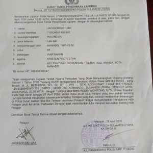 Usai Diperiksa Kasus Miliaran Rupiah, Pejabat GMIM Diduga ‘ Intimidasi ‘ Jurnalis Senior