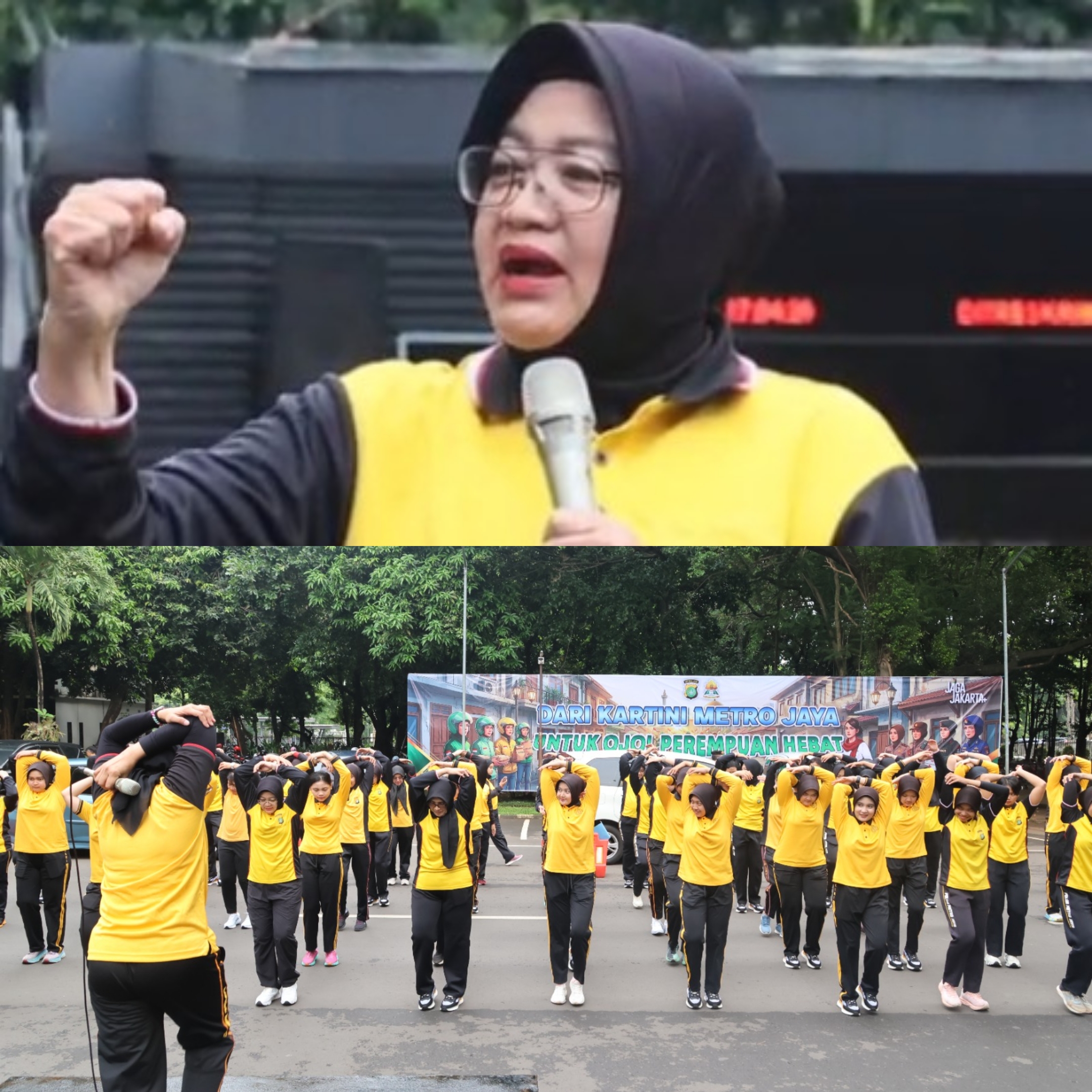 Polwan Polda Metro Jaya Rayakan Hari Kartini dengan Olahraga dan Aksi Bersih Lingkungan