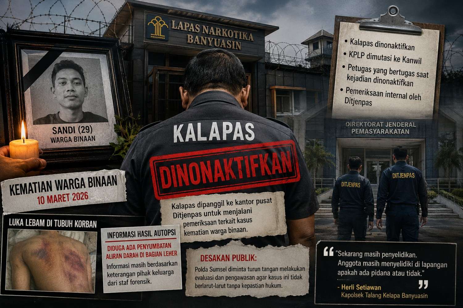 Kasus Kematian Napi Banyuasin Memanas, Kalapas Dinonaktifkan Ditjenpas