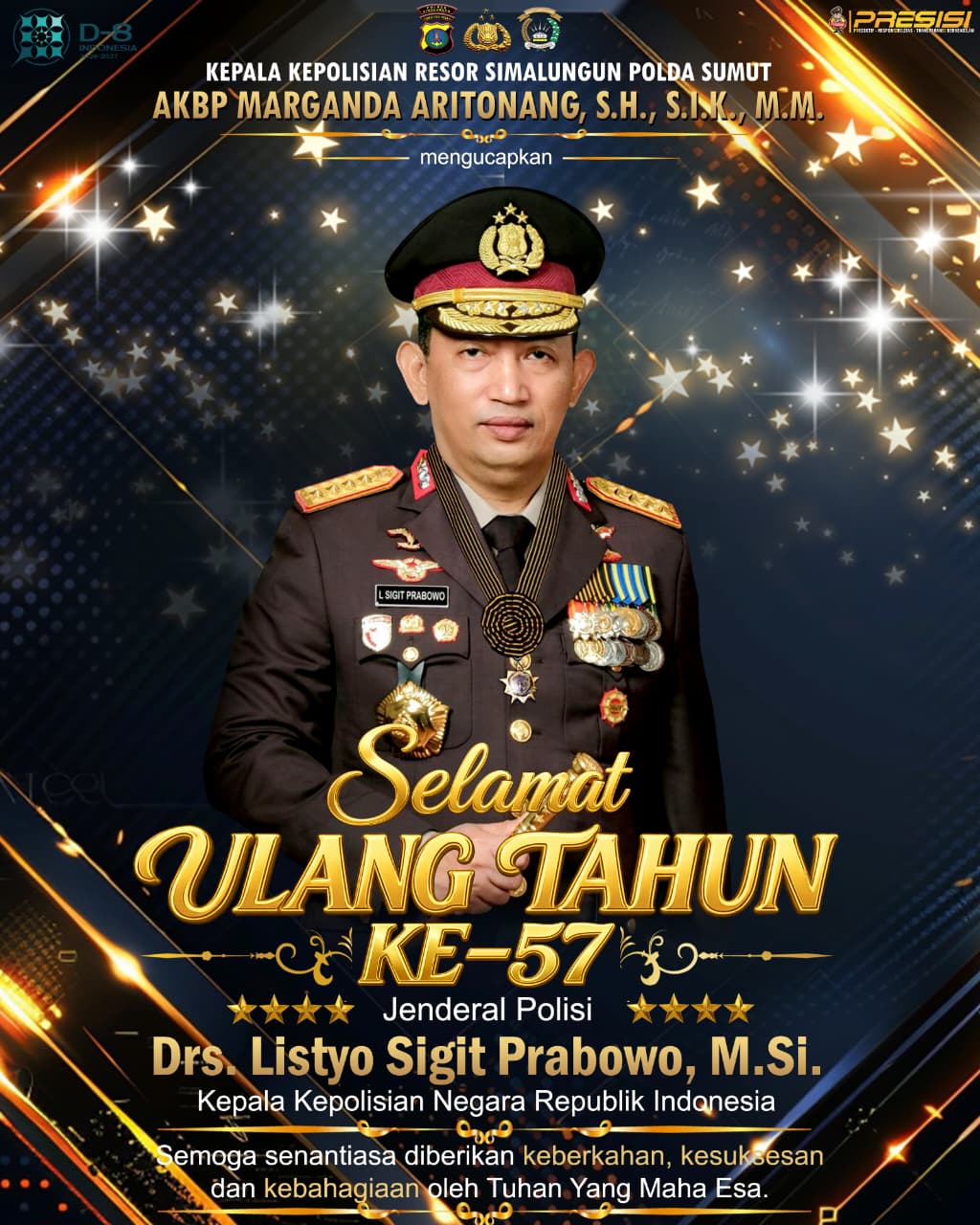 Polres Simalungun Ucapkan Selamat Ulang Tahun ke – 57 Kapolri Jenderal Pol Listyo Sigit Prabowo, Wujud Nyata Polri Humanis dan Berintegritas