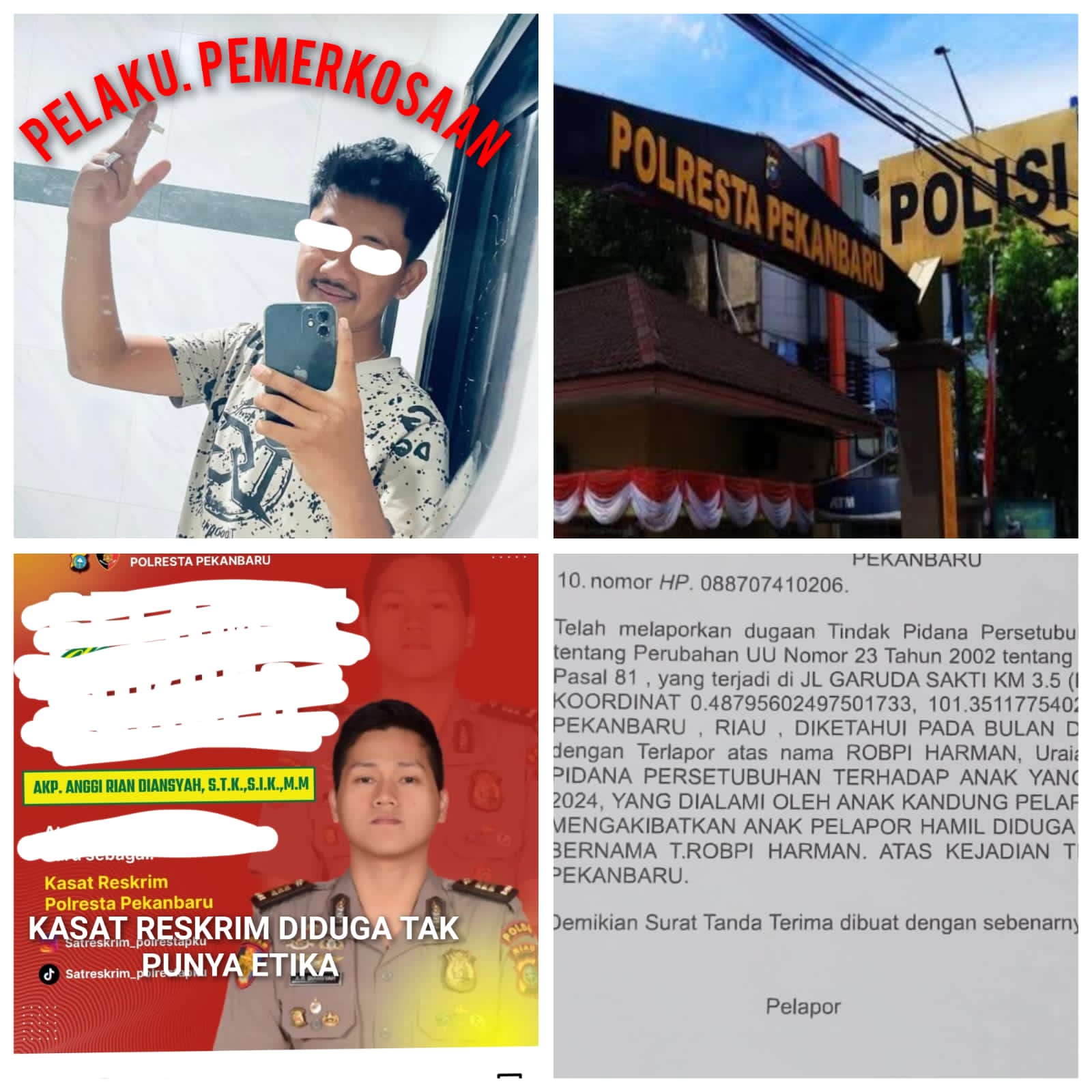 Hampir 9 Bulan Menggantung, Keluarga Korban Dugaan Persetubuhan Anak Soroti Penanganan Satreskrim Polresta Pekanbaru