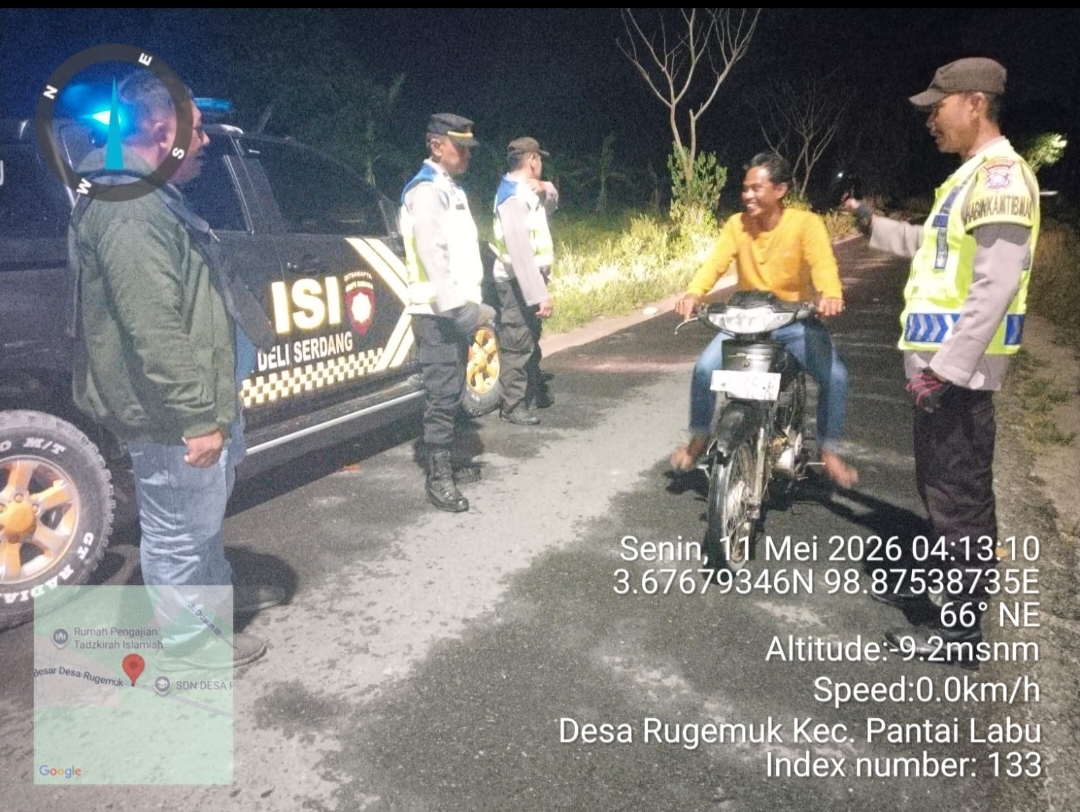 Patroli Blue Light Polresta Deli Serdang Sisir Jalur Rawan Kriminalitas
