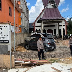 POLRES KUTIM PASTIKAN IBADAH KENAIKAN ISA ALMASIH DI GBKP BERJALAN AMAN DAN KHIDMAT