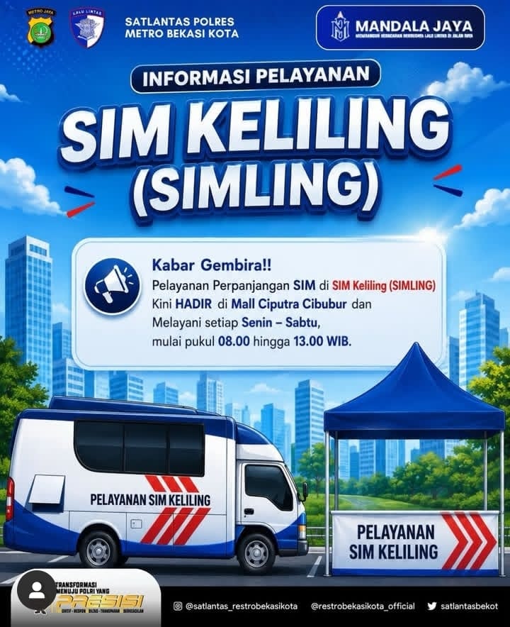 Satlantas Polresta Bekasi Kota Hadirkan Layanan SIM Keliling di Mall Ciputra Cibubur, Permudah Akses Perpanjangan SIM Warga