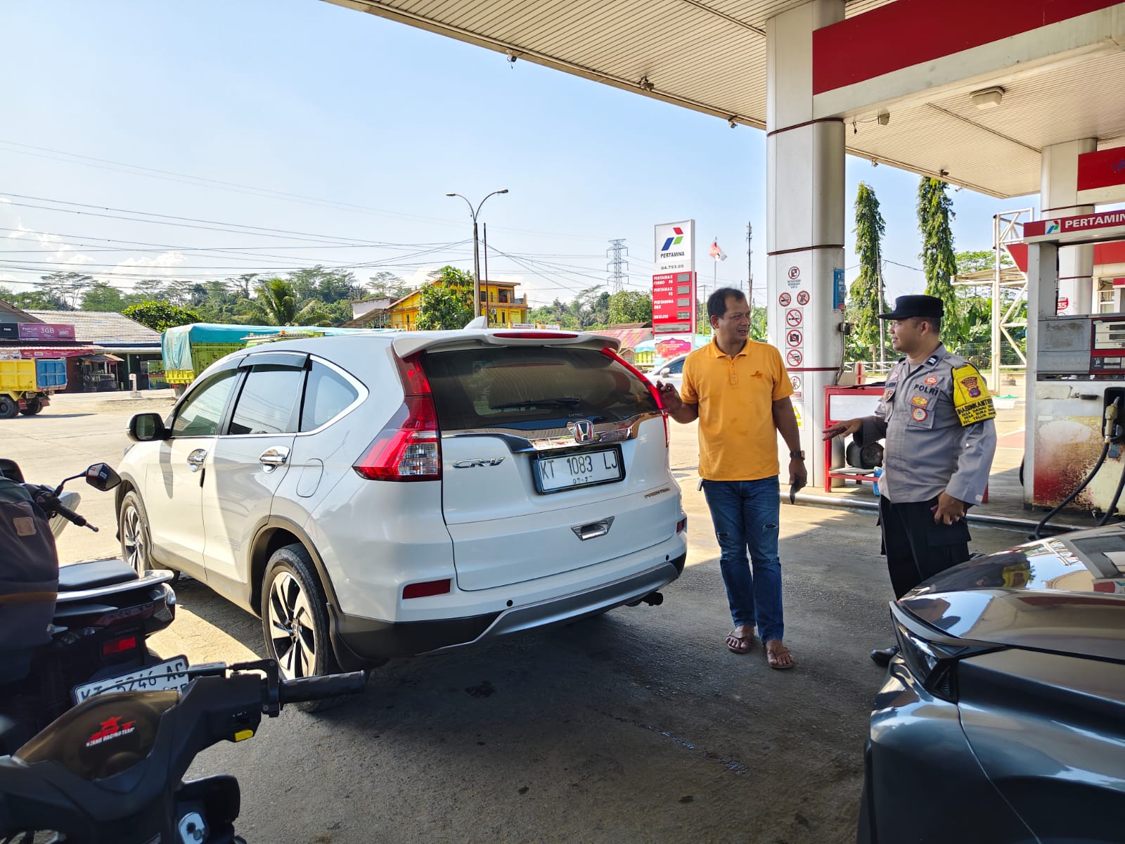 PERSEDIAAN SPBU MASIH STABIL, POLSEK TELUK PANDANG MONITORING KETERSEDIAAN BBM