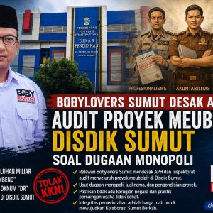 Bobylovers Sumut Desak APH Audit Proyek Meubelair Disdik Sumut Terkait Dugaan Monopoli