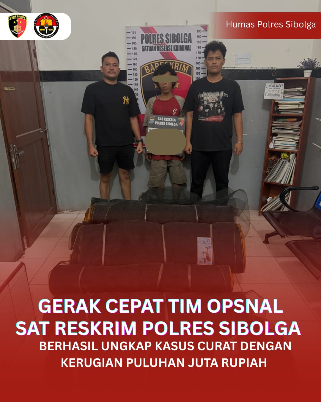 Gerak Cepat Tim Opsnal Sat Reskrim Polres Sibolga Berhasil Ungkap Kasus Curat dengan Kerugian Puluhan Juta Rupiah