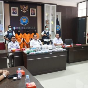 Kepala BNNP Sumatera Utara Hadiri Konferensi Pers Hasil Operasi Saber Bersinar 2026 oleh BNN RI Secara Virtual
