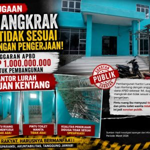 Diduga Mangkrak, Pembangunan Kantor Lurah Tuan Kentang Senilai Rp1 Miliar Tuai Sorotan Publik