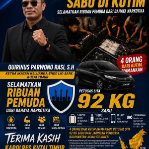PENGUNGKAPAN 92 KG SABU DI KUTIM TUAI APRESIASI IKATAN KELUARGA ENDE LIO SARE