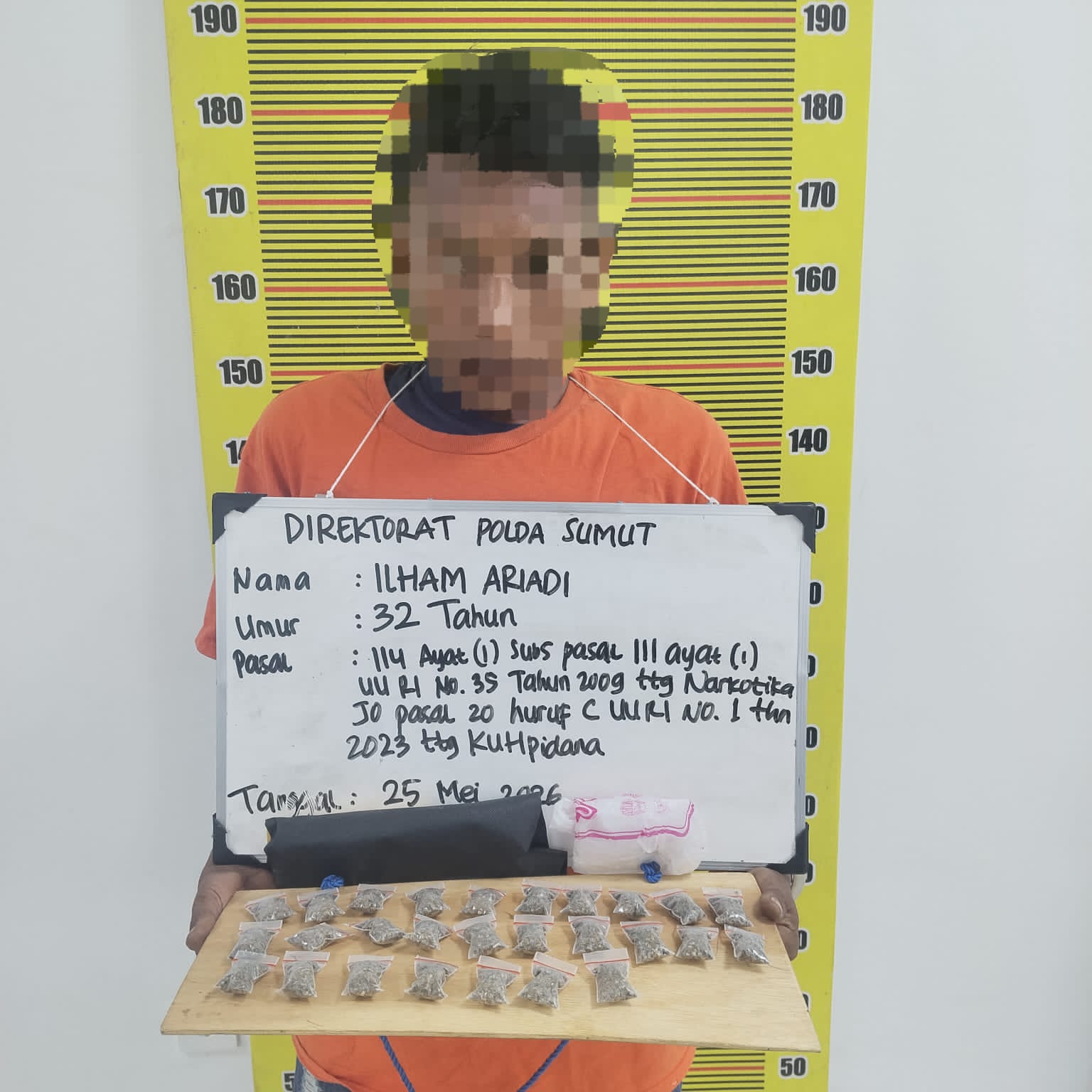 Menunggu Pembeli di Rumah, Pengedar 27 Paket Ganja Siap Edar di Medan Denai Ditangkap Polisi