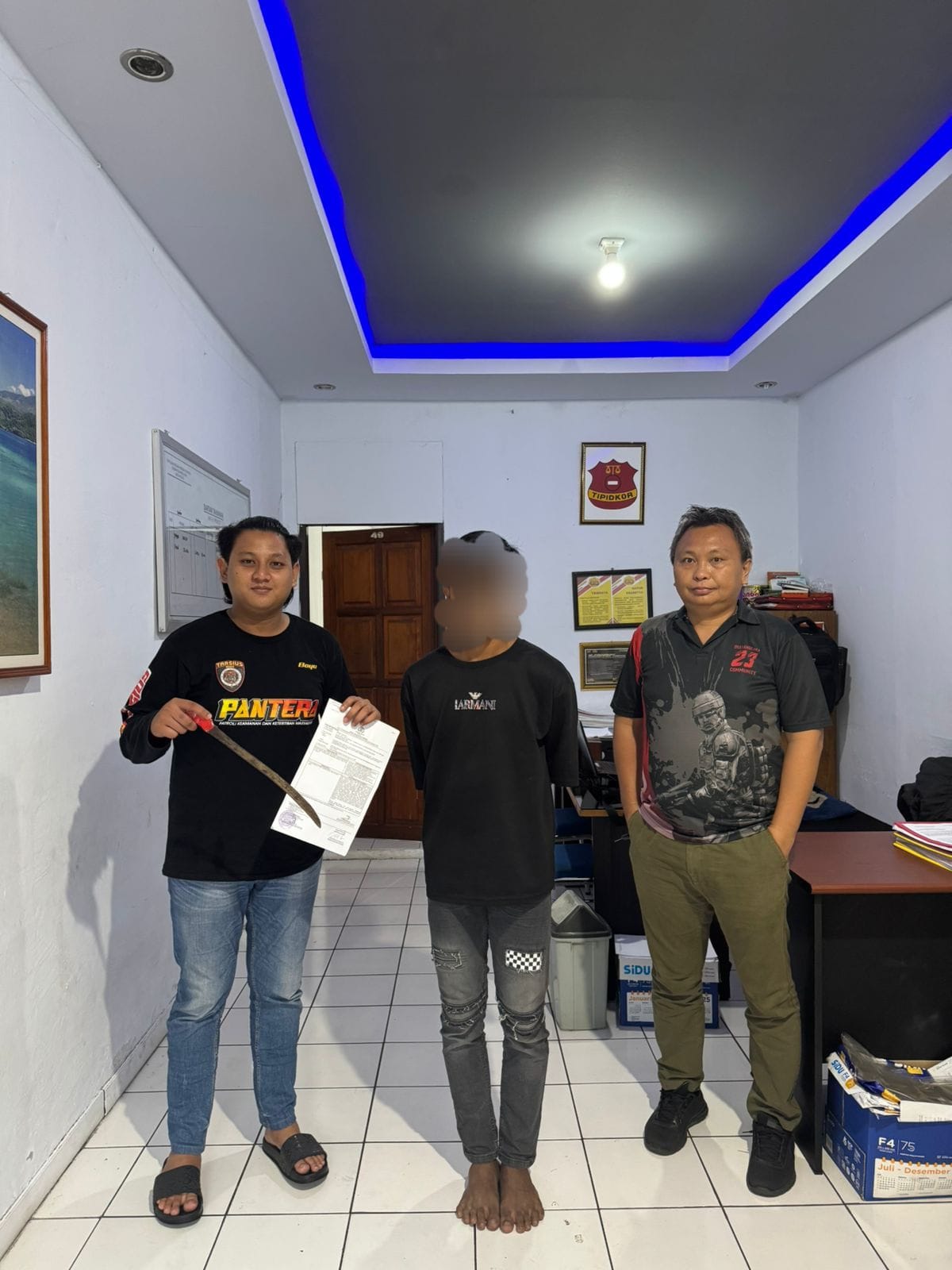 Gerak Cepat Team Tarsius Polres Bitung Amankan Pemuda Pembawa Sajam di Pateten Dua