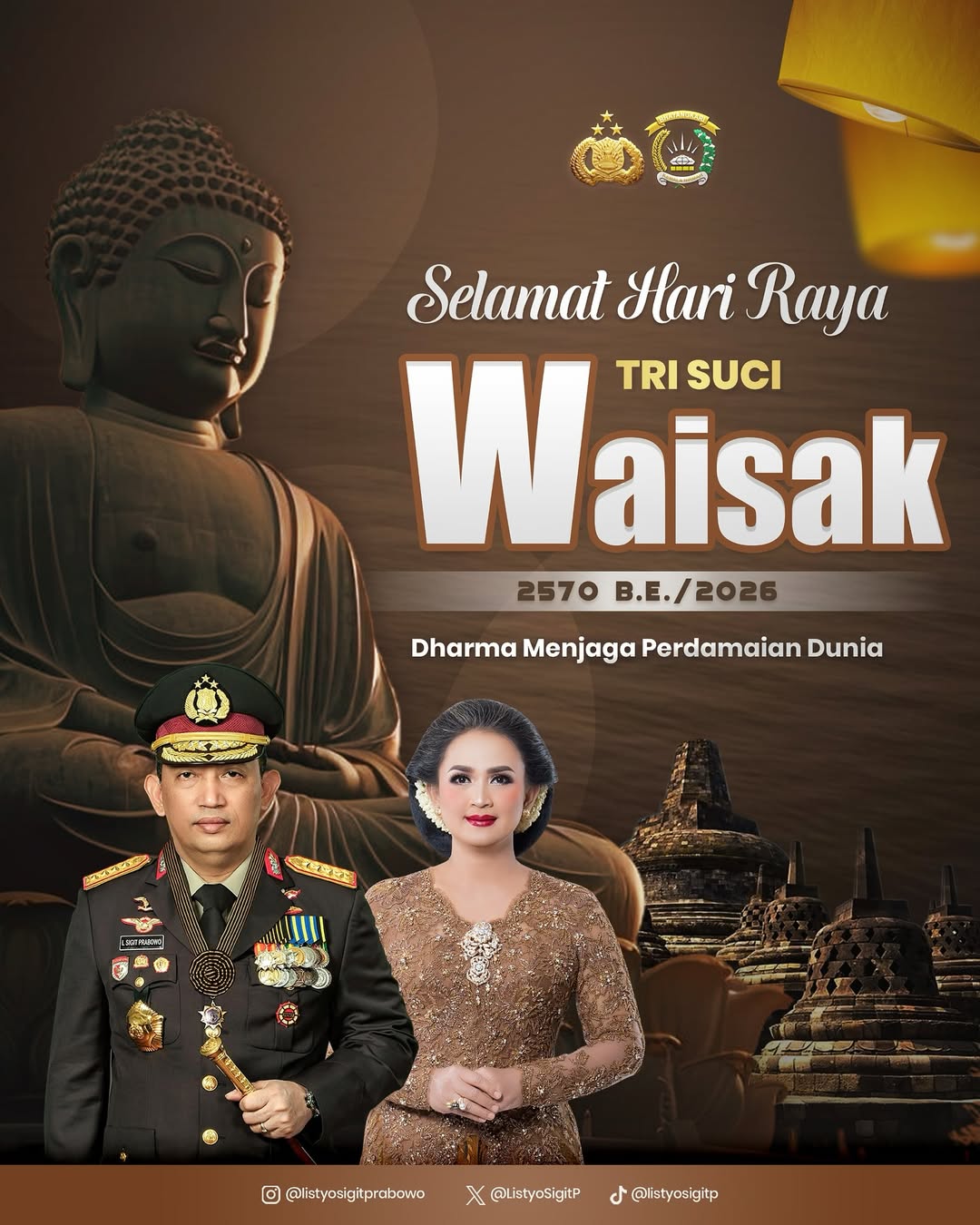 Kapolri dan Ketua Umum Bhayangkari Ucapkan Selamat Hari Raya Waisak 2570 B.E, Ajak Perkuat Toleransi dan Perdamaian