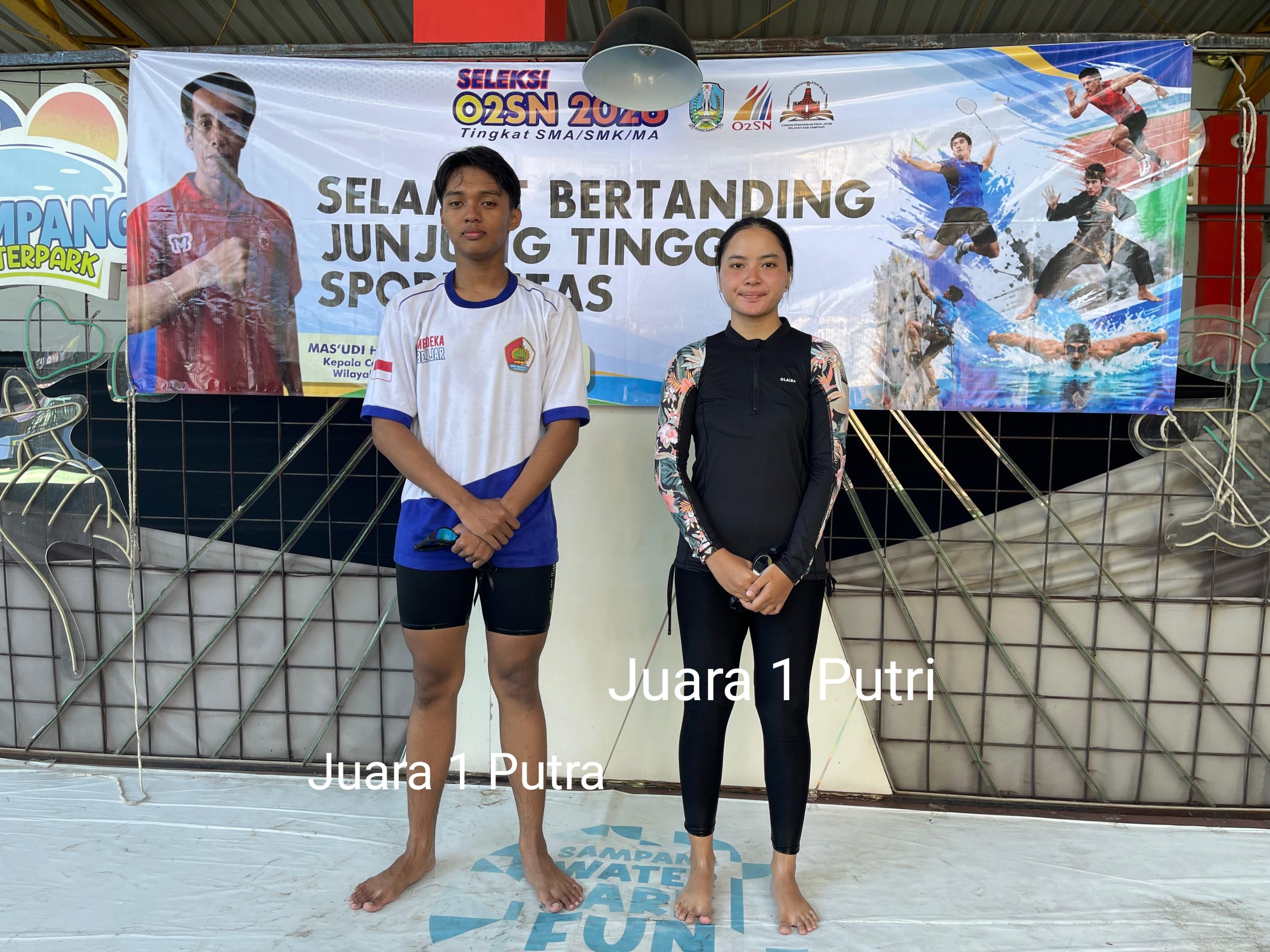 M.Zaydan Rakha Patra Abdillah Raih Juara 1 Putra Lomba Renang O2SN Tingkat SMA di Sampang Water Park