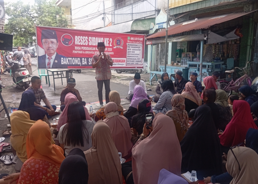 DPRD Kota Surabaya dari Fraksi PDI Perjuangan, Baktiono, menggelar kegiatan Reses Sidang Kedua Masa Persidangan Ketiga Tahun 2026
