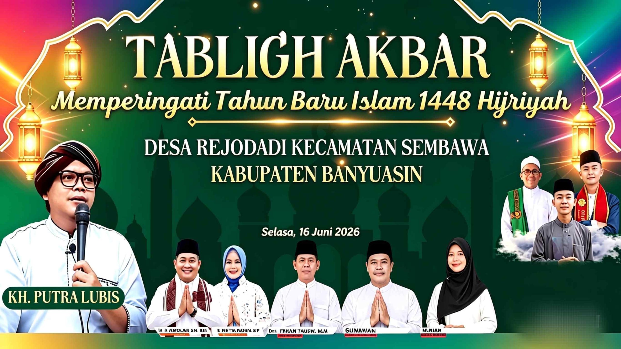 Sambut Tahun Baru Islam 1448 H, Pemdes Rejodadi Gelar Tabligh Akbar Bersama KH. Putera Lubis dan Para Hafizd Sembawa