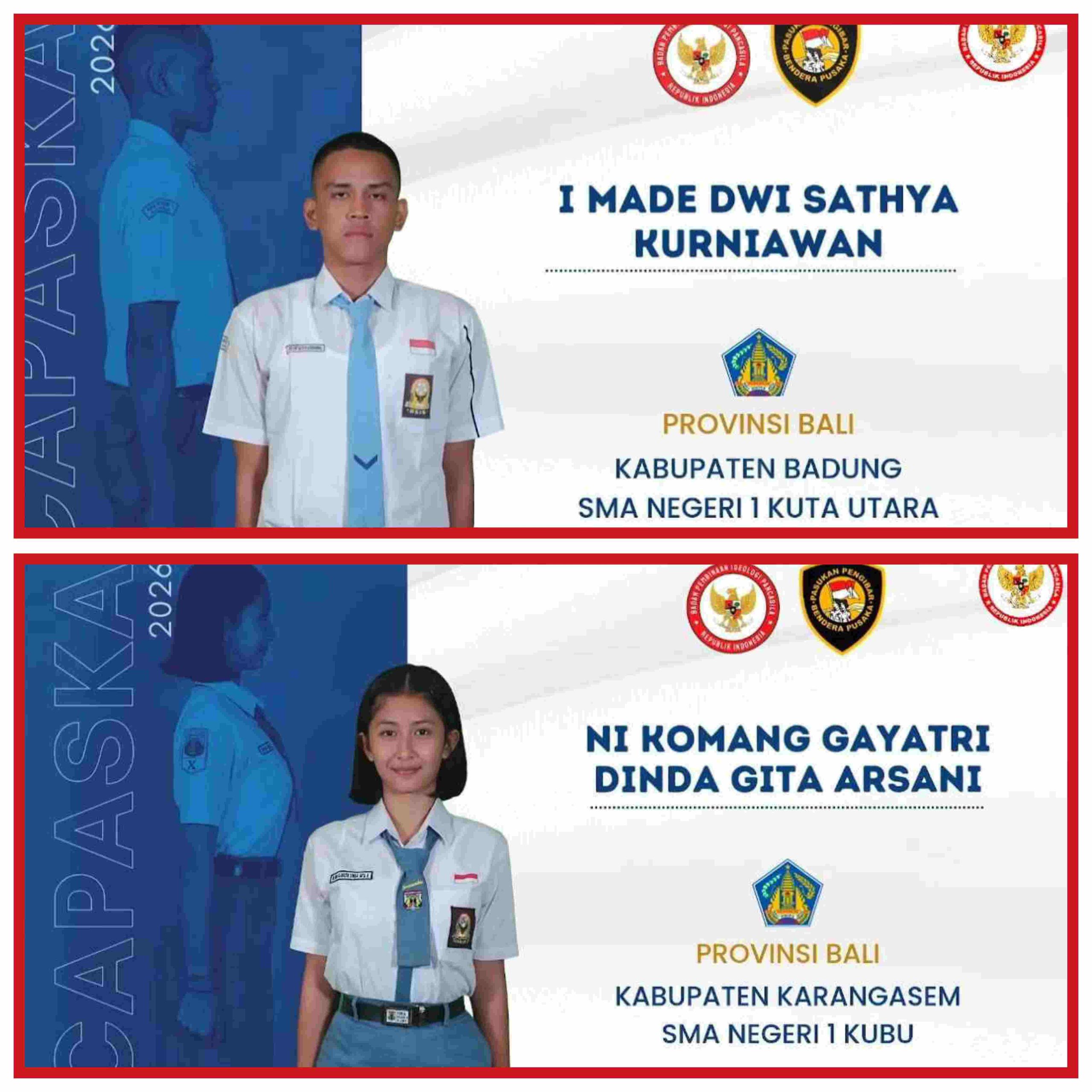 Dua Putra Putri Terbaik Bali Terpilih BPIP Sebagai Calon PaskibrakaNasional