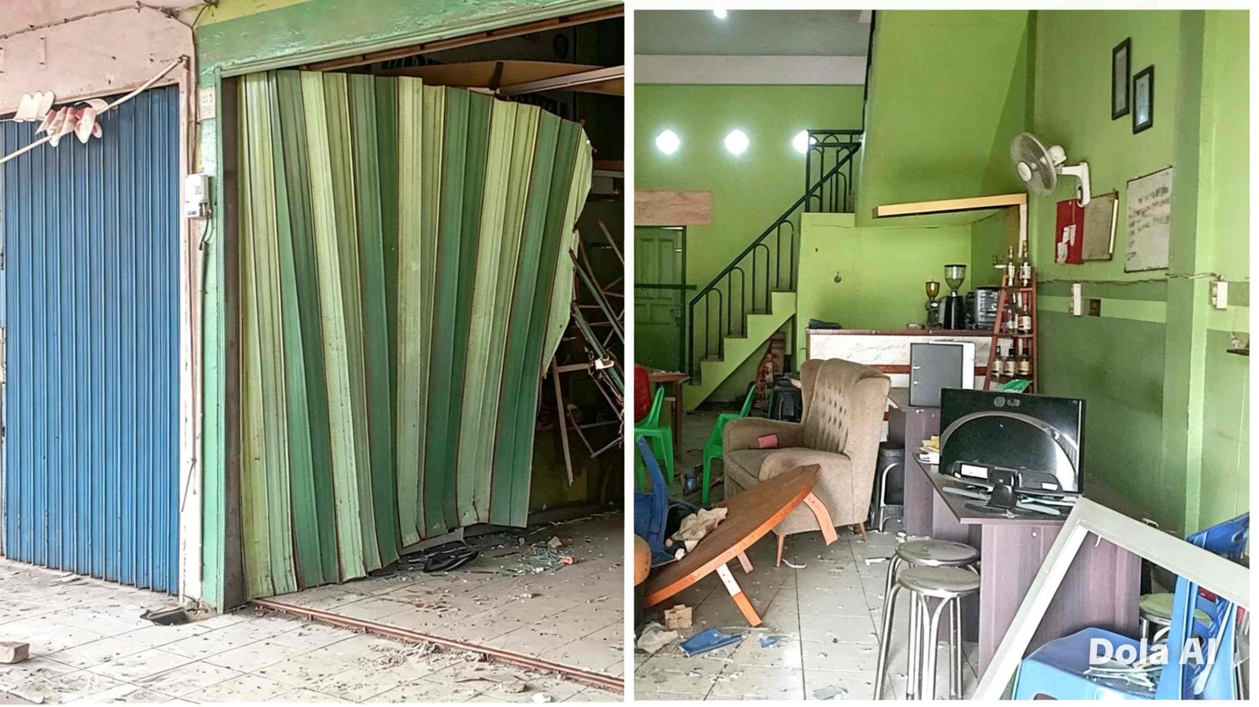 DI DUGA PENGRUSAKAN  KANTOR DI TALANG KELAPA DIHANTAM MOBIL , RUGI RP 40 JUTA