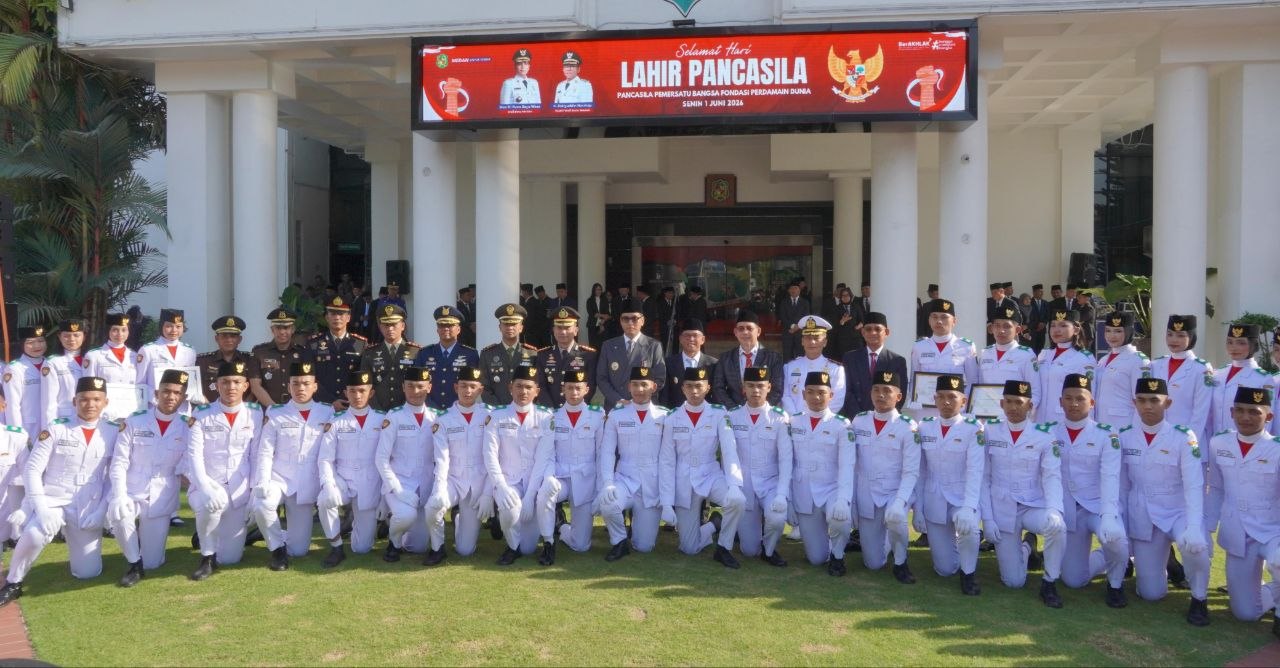 Dandim Bersama Forkopimda Pemkot Medan Ikuti Upacara Hari Lahir Pancasila, Teguhkan Komitmen Kebangsaan