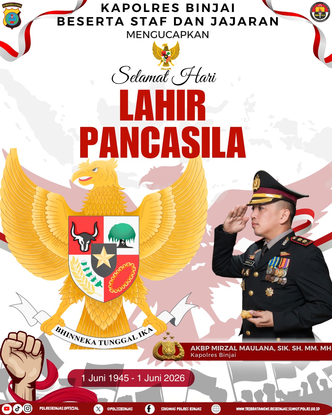 Polres Binjai Memperingati Hari Lahir Pancasila Tahun 2026