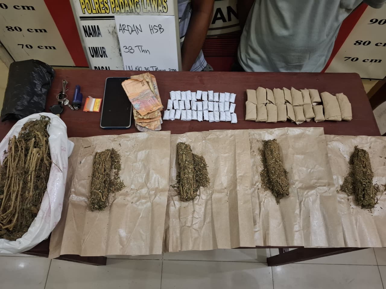 Satres Narkoba Polres Padang Lawas Tangkap Dua Terduga Pengedar Ganja, Ratusan Gram Barang Bukti Disita