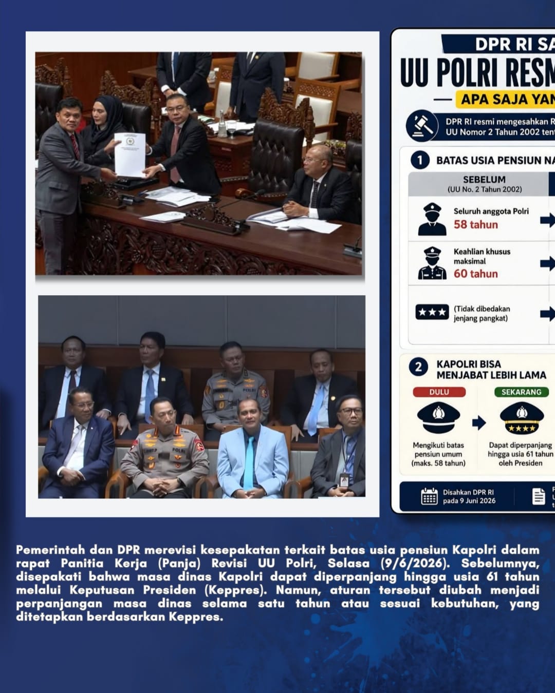 Terima Kasih Untuk DPR RI, Mengesahkan Rancangan UU Polri menjadi UU