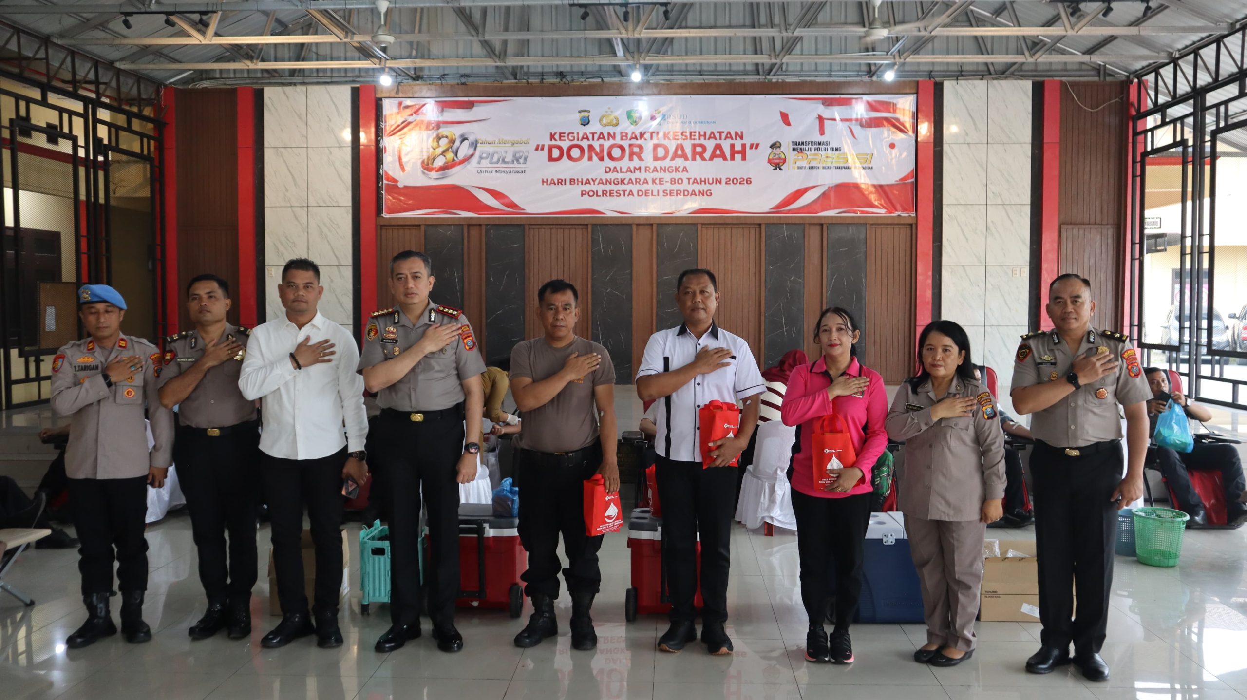 Polresta Deli Serdang Gelar Bakti Kesehatan Donor Darah Dalam Rangka Hari Bhayangkara ke – 80 Tahun 2026