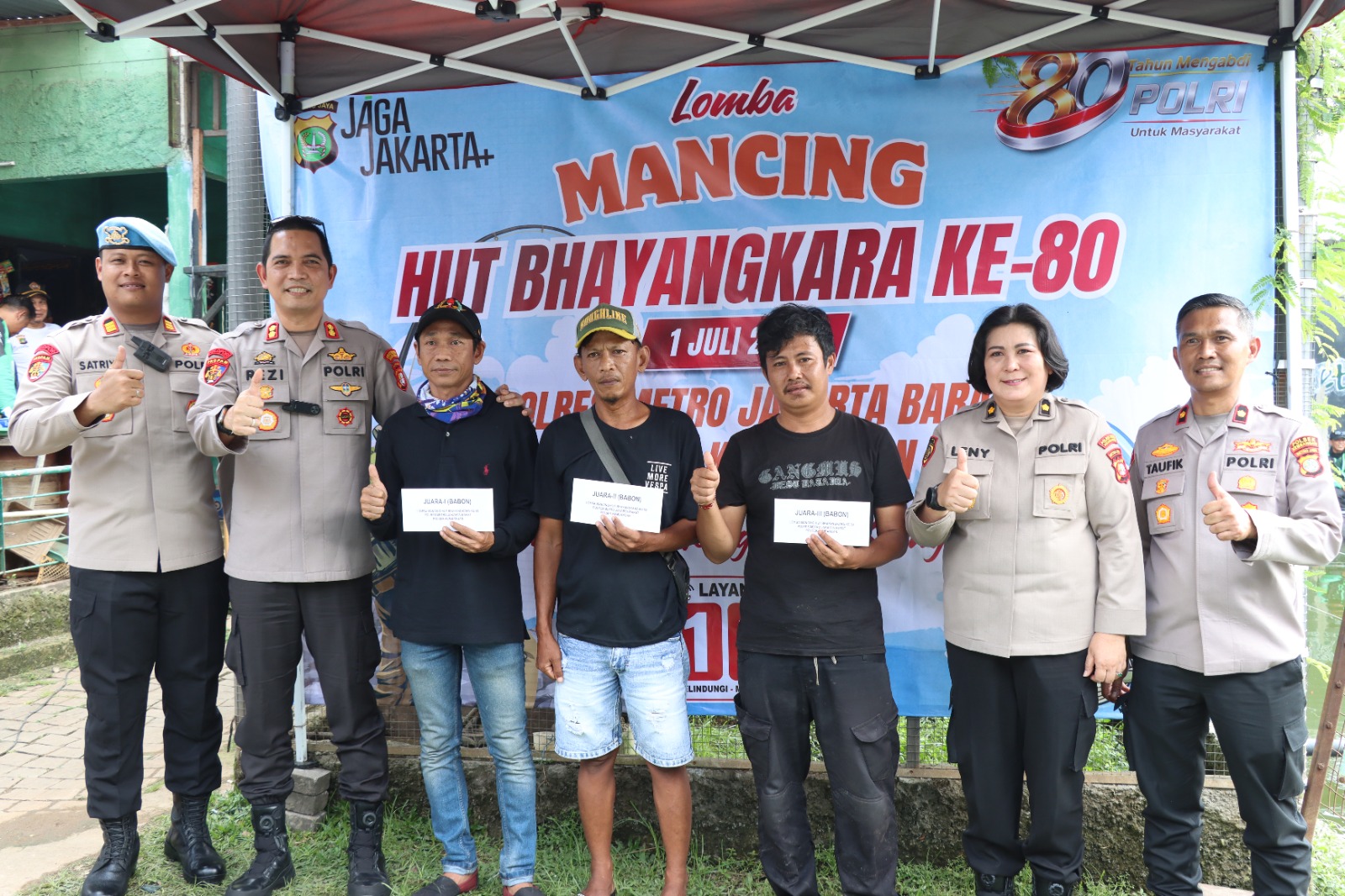 Sambut Hari Bhayangkara ke-80 Jadi Ajang Silaturahmi, Polsek Kembangan Gelar Lomba Mancing Bersama Warga