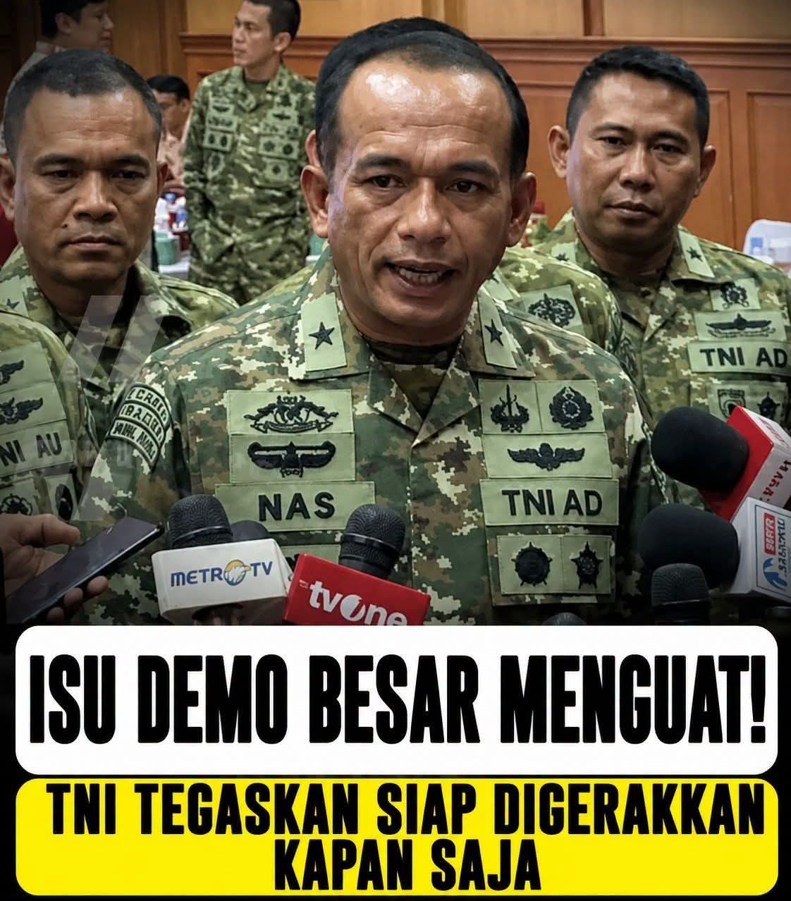 Isu Demo Besar Menguat! TNI Tegaskan Siap Digerakkan Kapan Saja