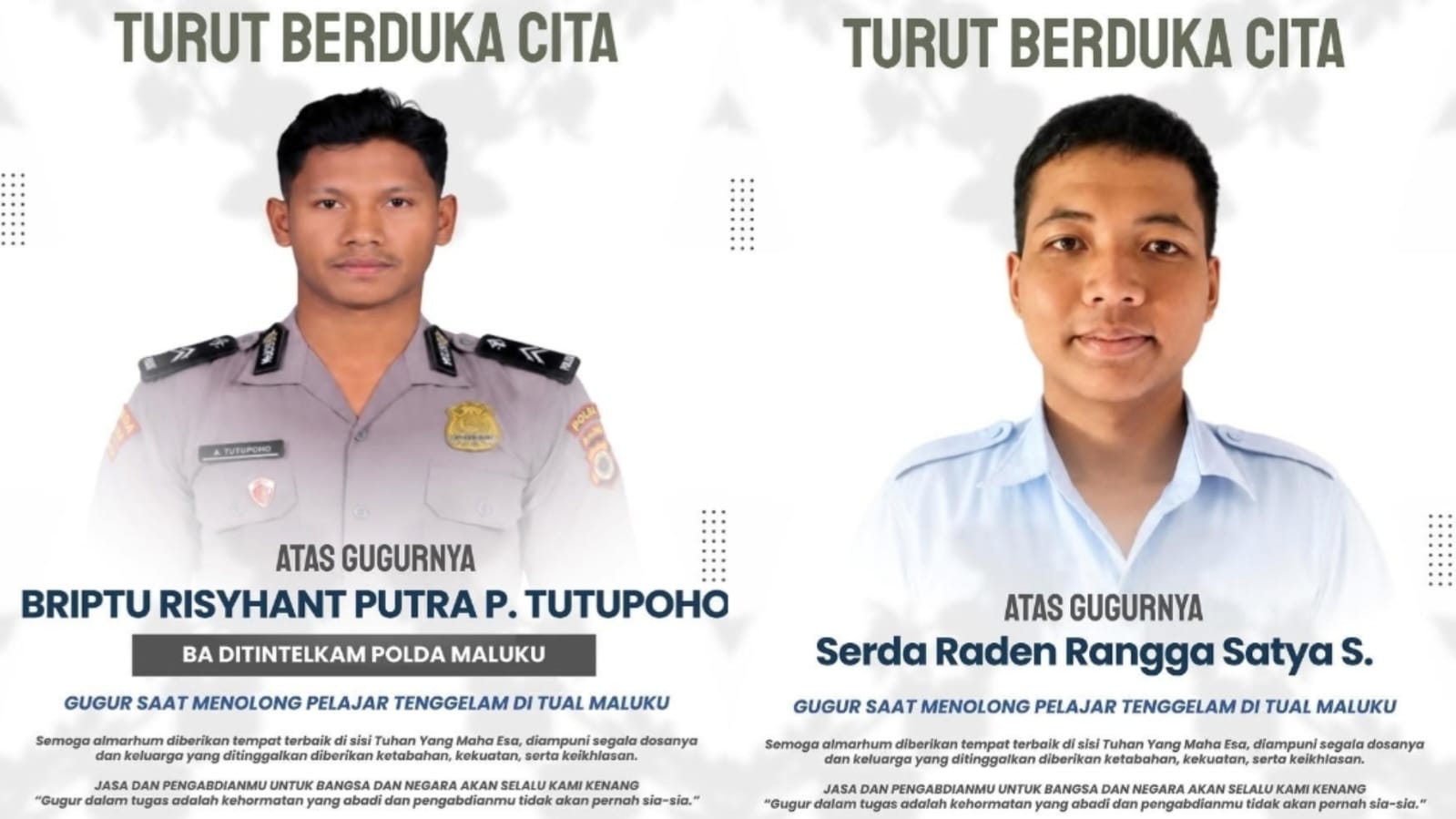 Gugur Demi Kemanusiaan : Kisah Heroik Anggita Polri dan TNI AU Selamatkan Pelajar Tenggelam di Maluku