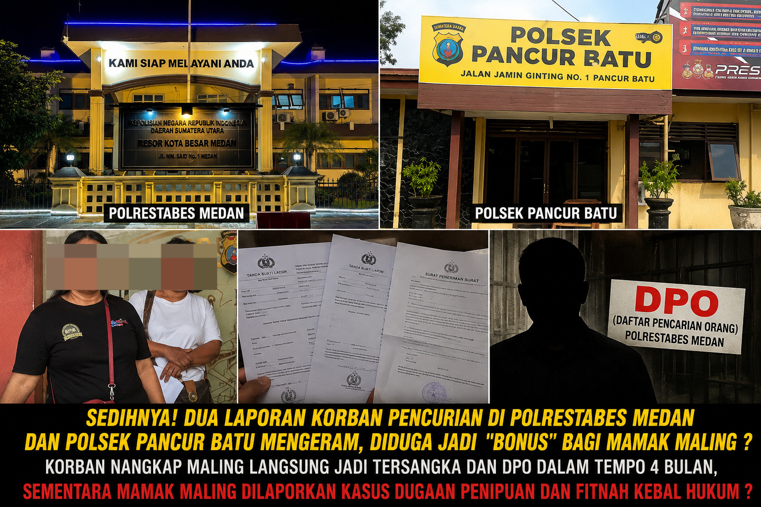 Sedihnya! 6 Bulan, Dua Laporan Korban Pencurian di Polrestabes Medan dan Polsek Pancur Batu Mengeram, Diduga Jadi ” Bonus ” bagi Mamak Maling Toko Ponsel di Pancur Batu Karena Melaporkan Korban Anaknya?