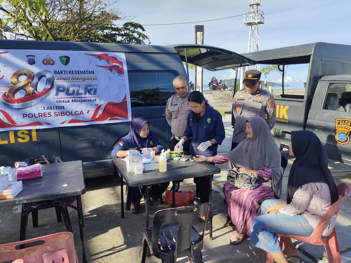 Sambut Hari Bhayangkara ke – 80, Polres Sibolga Gelar Bakti Kesehatan Gratis untuk Masyarakat dan Personel