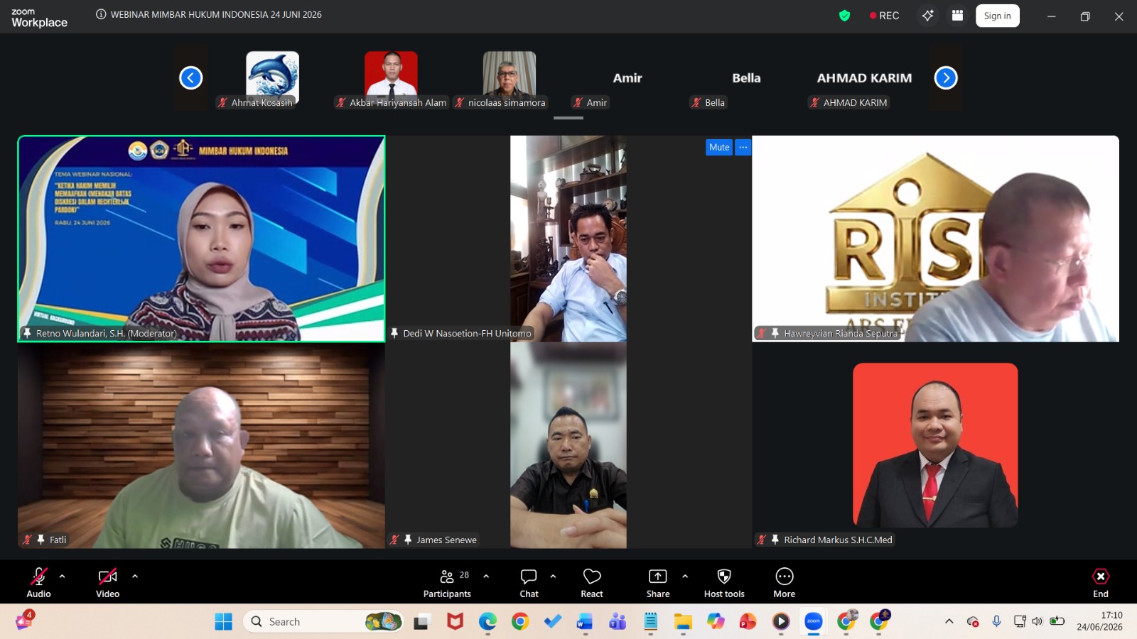 Rechterlijk Pardon Jadi Sorotan, Webinar Nasional Mimbar Hukum Indonesia Kupas Hakim yang Memilih Memaafkan