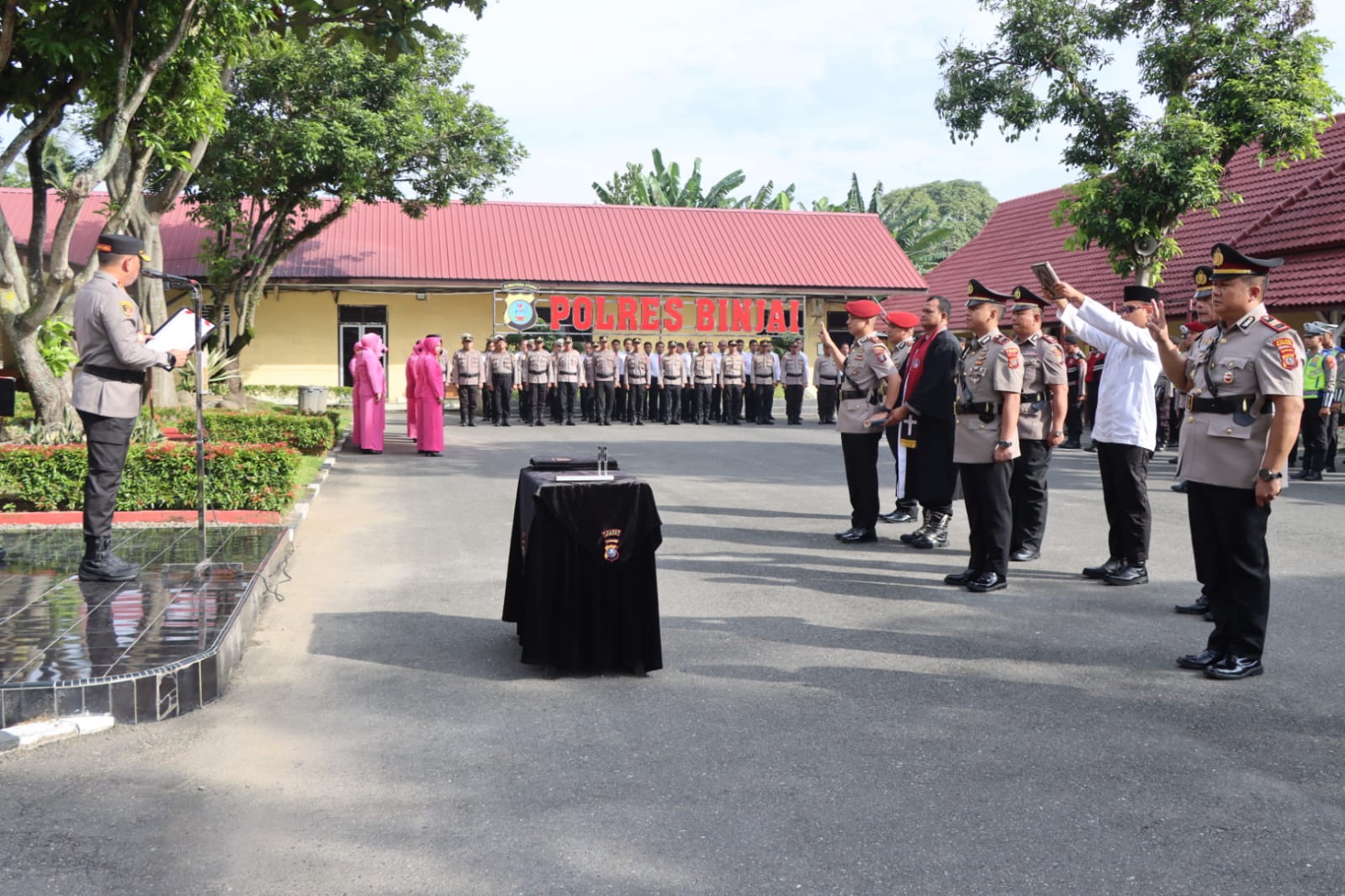 Kapolres Binjai Serah Terimakan Jabatan Kasat Reskrim, Kasat Lantas, Kapolsek Binjai Barat dan Kapolsek Selesai