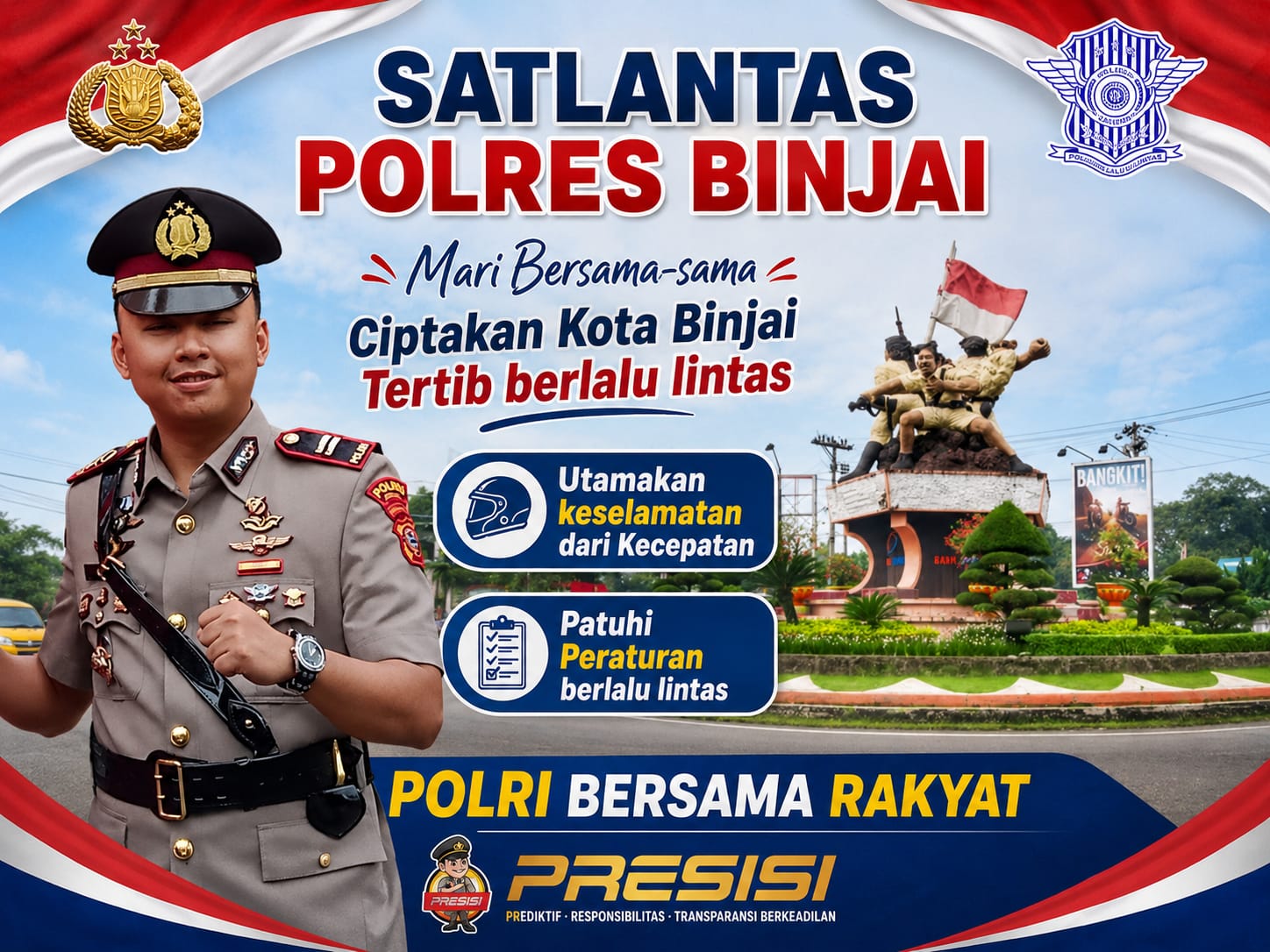 Iptu Janitra Giri Satya S. Tr K, Kasat Lantas Polres Binjai ” Mari Bersama – sama Ciptakan Rasa Aman dan Nyaman Berlalu Lintas “