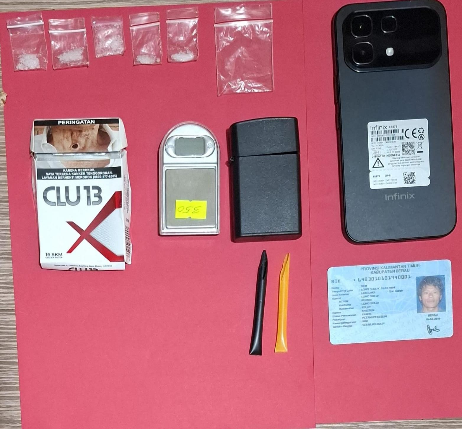 Grebek 2 Pengedar Sabu di rumahnya Sambaliung, Satresnorkoba Polres Berau Amankan 0,71 Gram Sabu