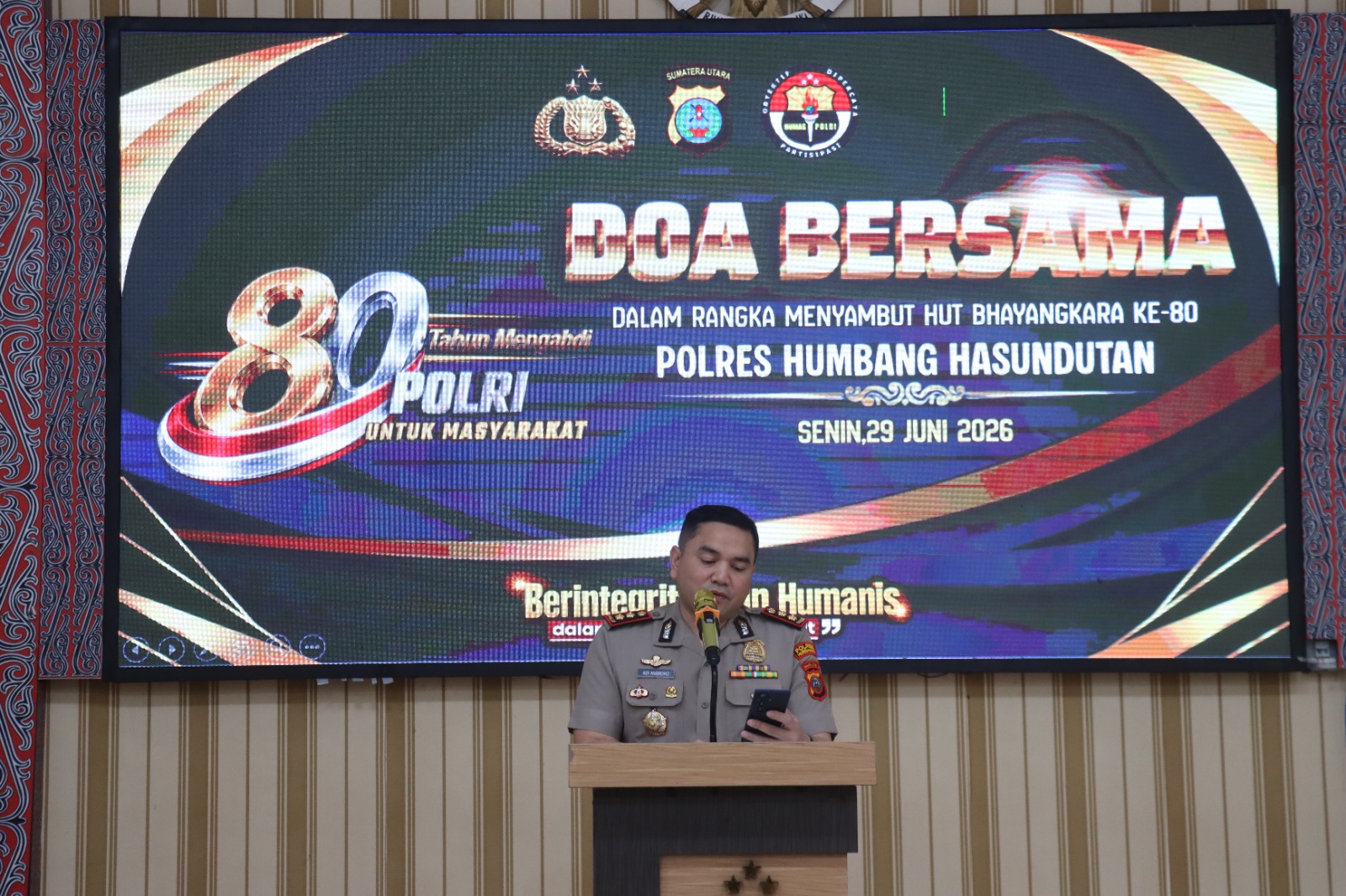 Polres Humbahas Gelar Doa Bersama Lintas Agama Sambut HUT Bhayangkara ke – 80