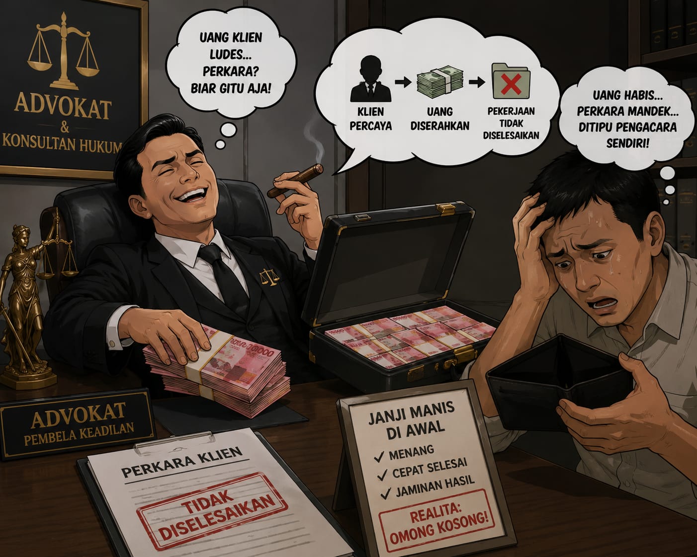 Oknum Advokat di Medan Coreng Profesi Mulia, Cari Untung Dua Kaki, Peras Klien dan Lawan!