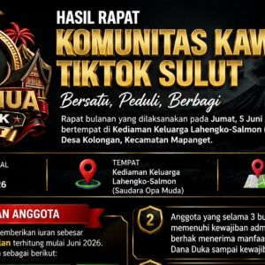 Langkah Nyata Peduli Sesama, Komunitas Kawanua TikTok Sulut Bentuk Dana Sehat dan Dana Duka